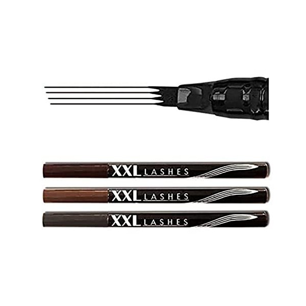 XXL Lashes Stylo de tatouage sourcils, 4-Tip-Pen, Crayon sourcils étanche Microblading avec applicateur de précision à 4 lign