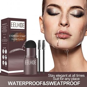 CTDMJ 2Pcs Eyebrow Stamp Kit, Tampon À Sourcils, 10 Ensembles Pochoir Sourcils RéUtilisables, 2 Pinceaux à Crayons à Sourcils