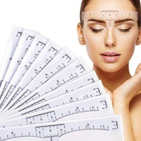 PPX Règle à sourcils, 100 pcs Jetable Sourcils Règle Feuilles Stickers pour Maquillage Permanent Pochoirs Sourcils Microbladi