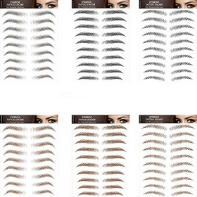 16 Feuilles 6D Sourcils Autocollants Patch Autocollant Bionique Imperméables Transfert Sourcils Autocollant Sourcils Faux