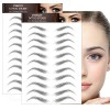 Lot de 2 feuilles de 22 paires dautocollants 4D imperméables pour sourcils et sourcils - Pour femme et fille