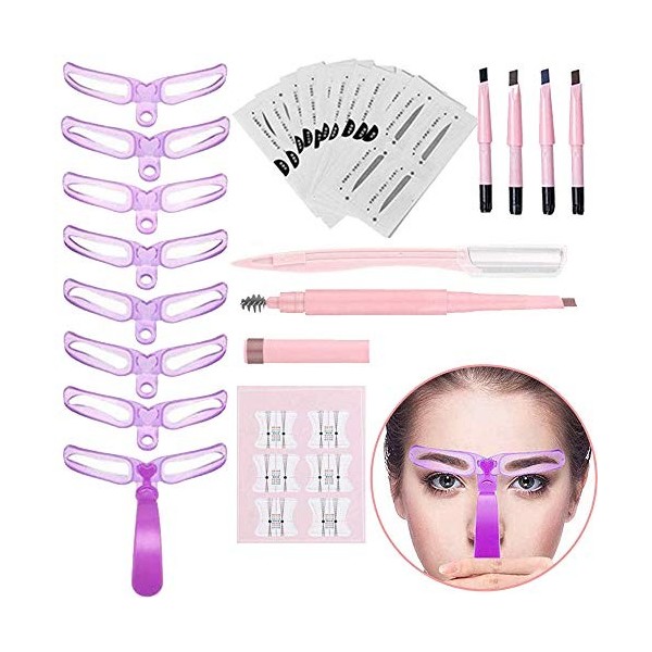 Pochoir Sourcils Professionnel,Sourcils Modèles Outils Accessoires,Règle de Sourcils Kit,Pochoir Sourcils,Sourcils Toilettage