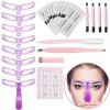 Pochoir Sourcils Professionnel,Sourcils Modèles Outils Accessoires,Règle de Sourcils Kit,Pochoir Sourcils,Sourcils Toilettage