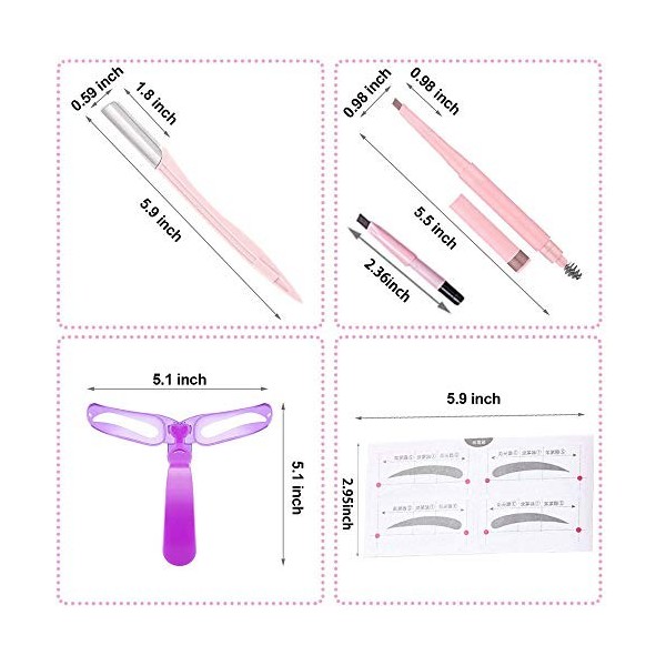 Pochoir Sourcils Professionnel,Sourcils Modèles Outils Accessoires,Règle de Sourcils Kit,Pochoir Sourcils,Sourcils Toilettage