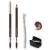 Mihqy 2PCS Crayon à sourcils avec brosse douce, crayon à sourcils parfait imperméable longue durée 2-en-1, remplissage facile