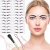 29 Pièces Set de Kit de Modelage de Pochoirs à Sourcils Inclure 24 Pièces Modèle de Sourcil Réutilisable avec Sangle Tondeuse