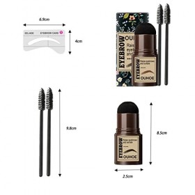 Kit de Tampons à Sourcils,Kit de Maquillage pour Sourcils Imper Longue Durée avec 4 Pinceaux à Sourcils et 20 Pochoirs à Sour