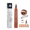 Crayon à Sourcils à 4 Points ImperméAble Durable Aucune Couleur Tukefev Microblading ImperméAble Avec Applicatore Simulation 