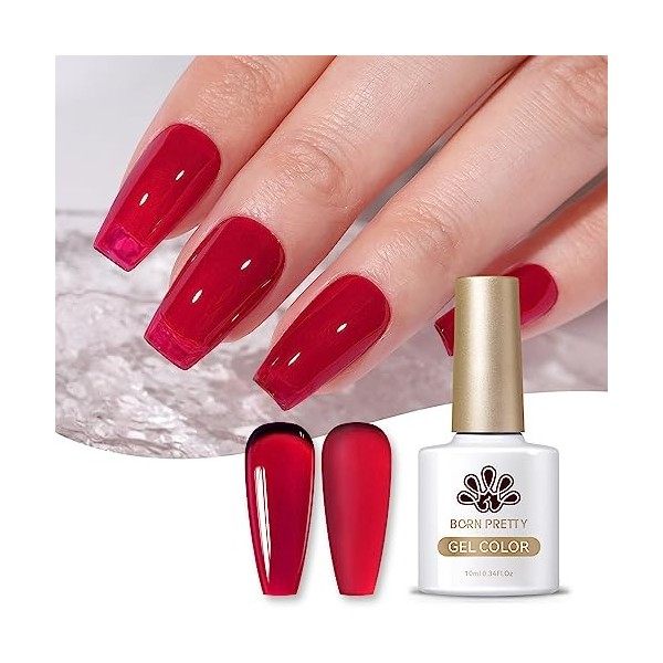 BORN PRETTY Vernis Semi Permanent Blanc Laiteux, 10ml French Transparent Milky White Vernis à Ongles Naturelle Blanc Nail Art