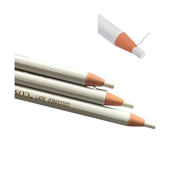 3 pièces Blanche Peel-Off Crayon à sourcils Microblading Crayon Effet Tatouage Yeux Waterproof pour Tatouage et maquillage pe