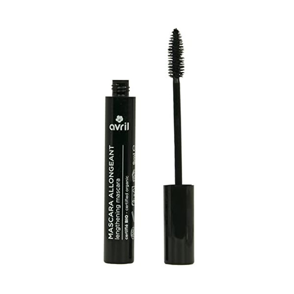 Avril - Mascara Allongeant Noir - Longue Tenue - Démaquillage Facile - Cire dAbeille Bio - 99% dOrigine naturelle - Certifi