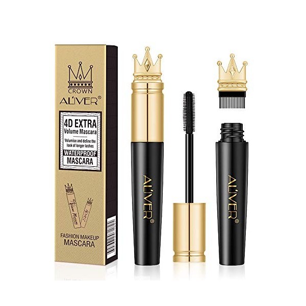 Crown Mascara, 4D Extra Volume Mascara, Waterproof, Volumise And Define The Look of Longer Lashes Fashion Makeup Mascara