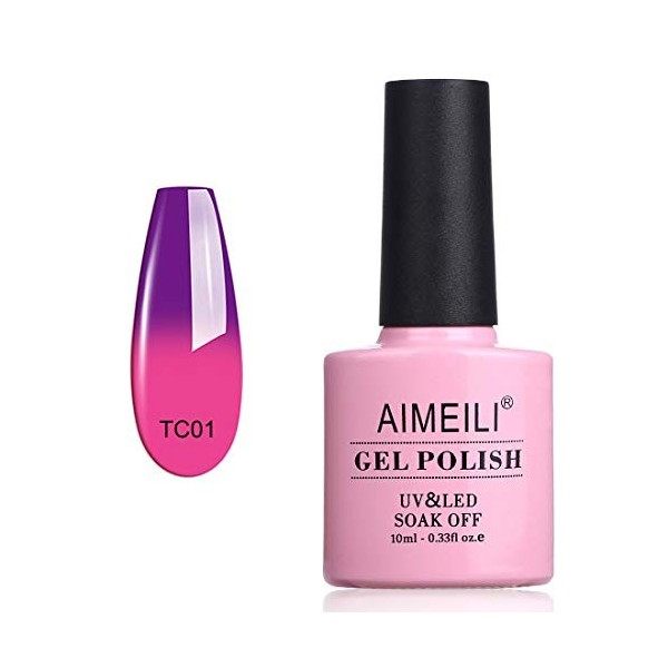 AIMEILI Soak Off UV LED Vernis à Ongles Gel Semi-Permanent Pink Gel Polish - Clear Rose Nude 022 10ml