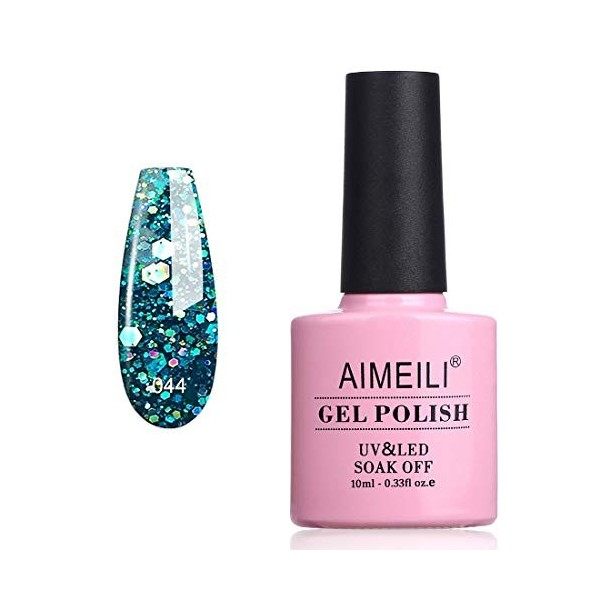 AIMEILI Soak Off UV LED Vernis à Ongles Gel Semi-Permanent Pink Gel Polish - Clear Rose Nude 022 10ml