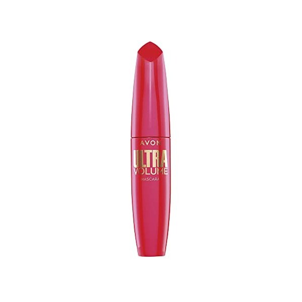 Avon Mascara Ultra Volume Marron Noir, formulé avec la technologie Amplifibre pour doubler lapparence des cils, 10 ml