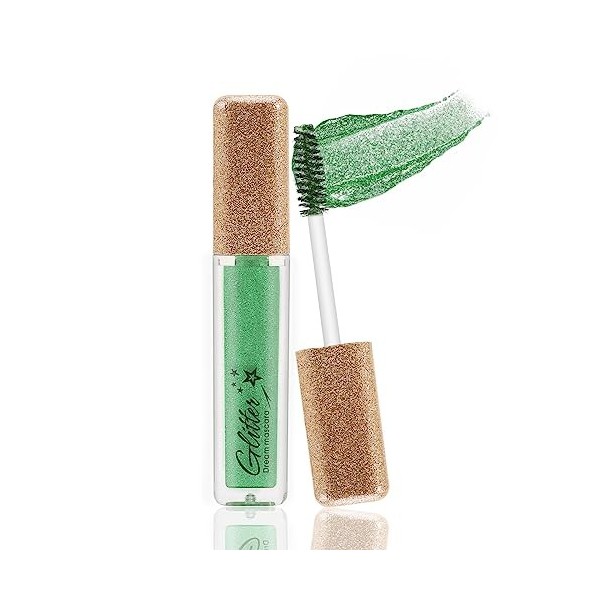 Boobeen Mascara pailleté, mascara coloré pour cils, longue durée, imperméable à leau, allongeant et volumisant, pour la fête