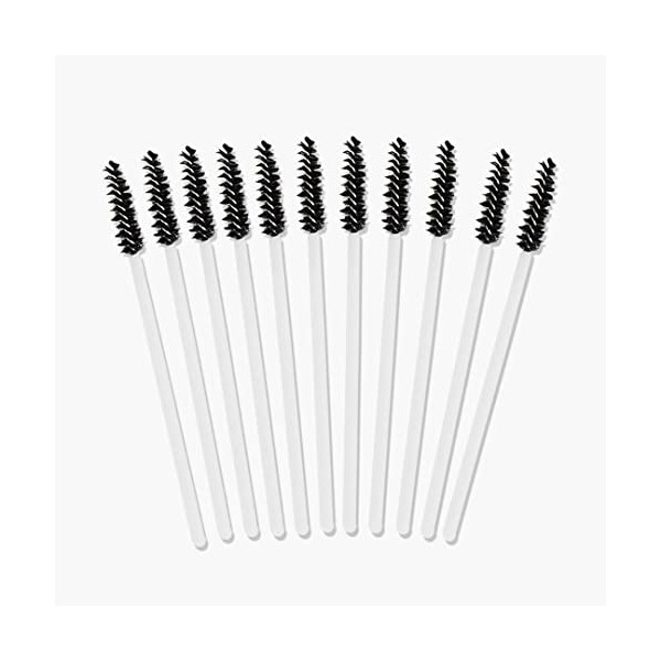 London Lash Lot de 25 baguettes à mascara jetables - Pinceau noir/manche blanc