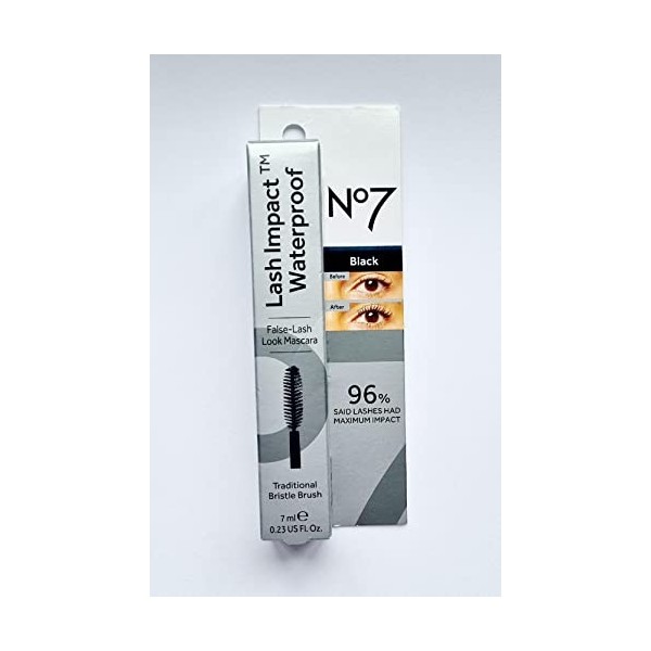 No7 Lash Impact Waterproof – Noir – 7 ml – Emballage mis à jour