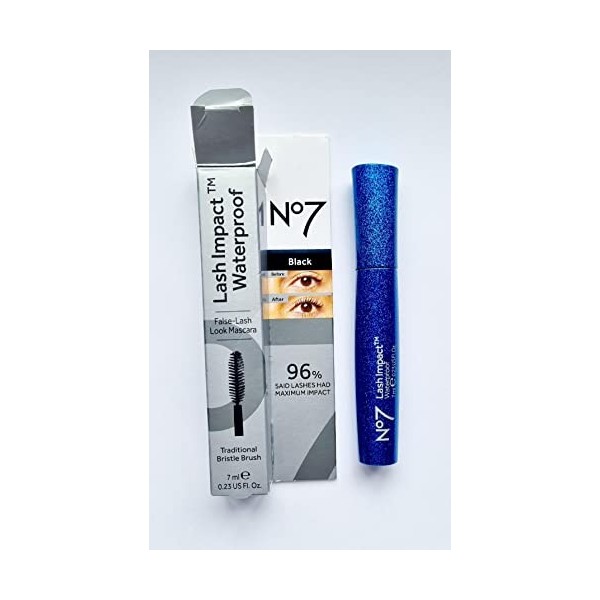 No7 Lash Impact Waterproof – Noir – 7 ml – Emballage mis à jour