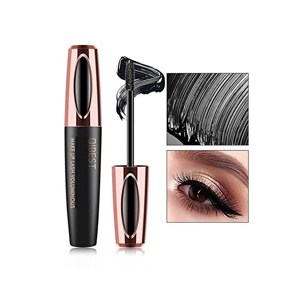 Cils Mascara, 4D Mascara Crème Maquillage Mascara Fibres 4D Mascara Fibres 3D Mascara Cils 3D avec Sérum Améliorant Cils