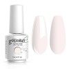 Vishine Milky Blanc Laiteux, Vernis à ongles Semi Permanent Naturel French Gel Milky Nail Art Vernis gel Blanc UV LED Soak Of