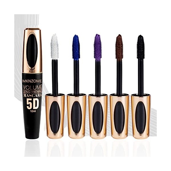 Mascara Coloré, MKNZOME 8 Couleurs Mascara Waterproof Longue Tenue Mascara Fibre de Soie 4d Maquillage Femme Yeux pour Hallow