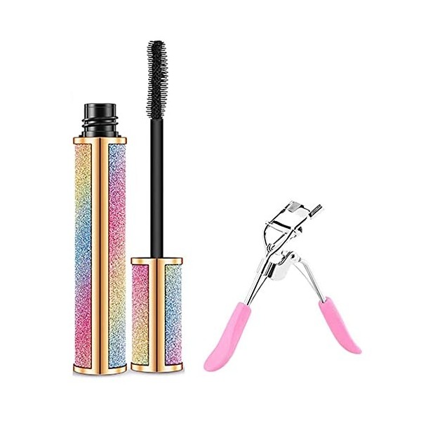 Mascara de cils en fibres de soie 4D pour cils plus longs, plus épais et plus volumineux, naturel, résistant aux taches et au