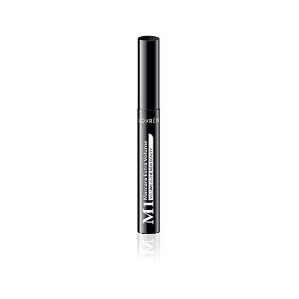 Lovren Mascara M1 Extra Volume, Volumisant et courbant sans nickel Parabène, Dermatologiquement testé, réalisé avec des cires