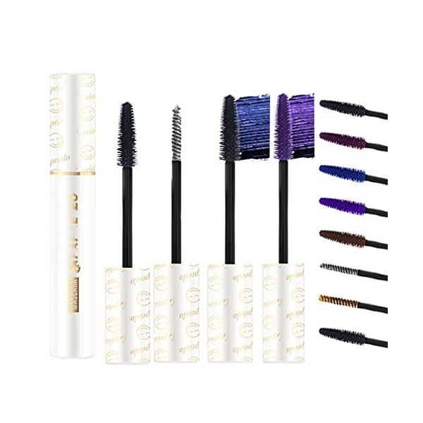 Mascara Minceur Coloré LAPEIALO, Mascara Scintillant, Mascara Couleur Diamant Brillant, Mascara Coloré Imperméable à Leau Lo