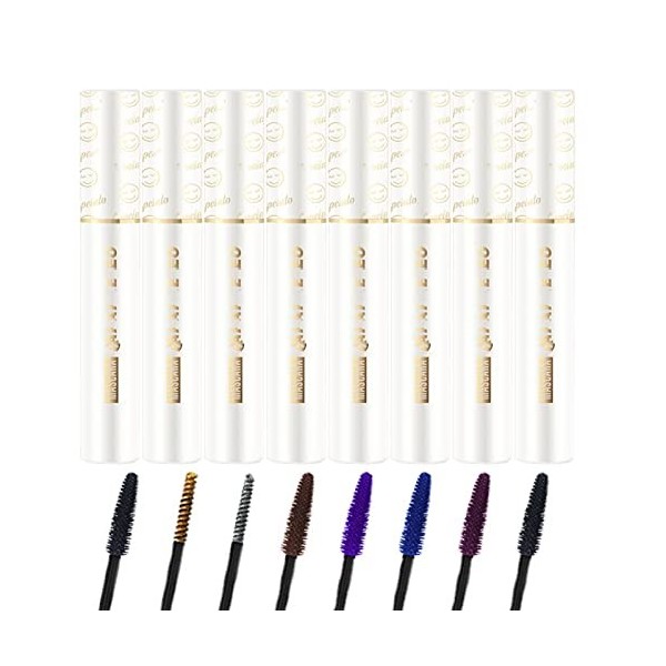 Mascara Minceur Coloré LAPEIALO, Mascara Scintillant, Mascara Couleur Diamant Brillant, Mascara Coloré Imperméable à Leau Lo