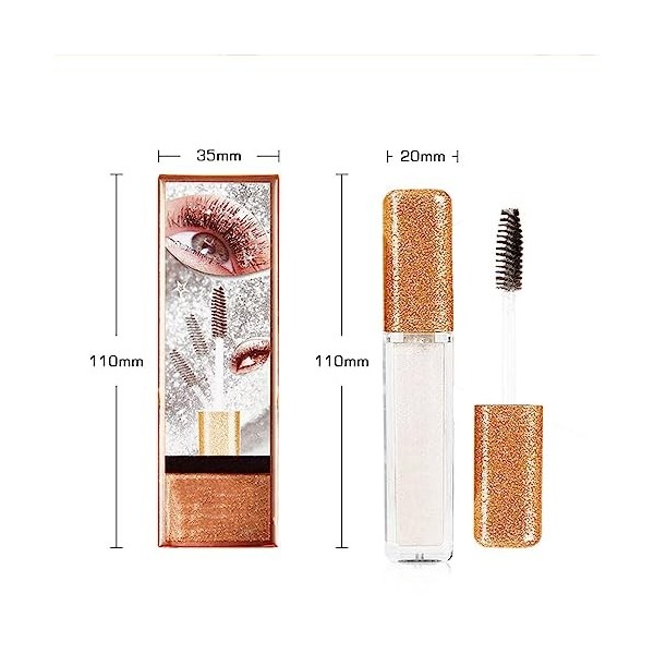 Tkekruh Mascara pailleté, Mascara diamant paillette étanche, Liquide Diamant Brillant Charme Diamond Shiny Lash Mascara Masca