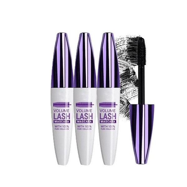 5D Silk Fiber Eyelash Mascara, Purple Mascara for Eyelashes, Lengthening and Thick, Long-Lasting, Non-smudged, Long-Lasting a