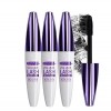 5D Silk Fiber Eyelash Mascara, Purple Mascara for Eyelashes, Lengthening and Thick, Long-Lasting, Non-smudged, Long-Lasting a