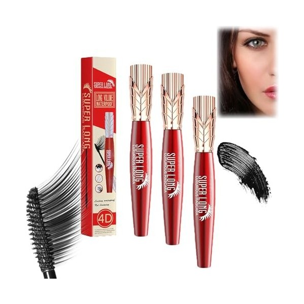 Super Long Mascara, 4D Waterproof And Sweat Proof Mascara, Long Luxurious Mascara, Stereo Lengthening Mascara,4D Silk Fiber L