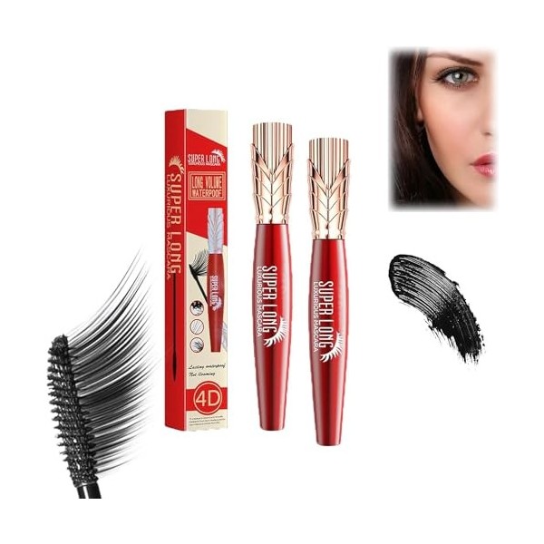 Super Long Mascara, 4D Waterproof And Sweat Proof Mascara, Long Luxurious Mascara, Stereo Lengthening Mascara,4D Silk Fiber L