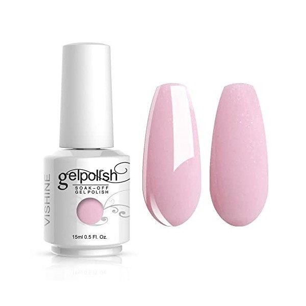 Vishine Vernis à ongles Semi-permanent Soak Off UV LED Gel Polish Nail Gel Manucure Noir 687 