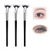 Brosse éventail Dolly Mascara, brosse éventail Dolly Mascara pour les cils, brosse à cils en forme déventail inclinée, effet