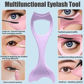 JQTOP Mermaid Mascara Guard - Applicateur de masque en silicone - Peigne à cils - Outil de maquillage réutilisable - Amovible