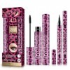 4D Silk Fiber Mascara & Eyeliner Set,2 in 1 Eyeliner and Mascara Set, Smudge-Proof Waterproof Thickening Eyes Makeup,Adds Len