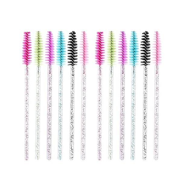 CENPEK Lot de 40 tubes de mascara - 20 tubes de brosse à cils vides en diamant - 20 baguettes de mascara - Pinceaux dextensi