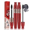 Onebikiniha 4D Lengthening Curling Mascara - 2 in 1 Black Mascara with Double Headed 2 Effect for Voluminous and Defined Lash