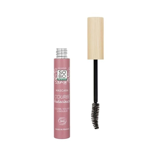 LÉA NATURE SO BiO étic|Mascara certifié Bio Courbe audacieuse | Noir | Effet 3 en 1: Courbe, Volume, Longueur | Brosse incurv