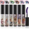 6 Colors Imperméable Mascara coloré pour Ensemble de Cils, Naturel Smudgeproof Volumateur Durable Curling Colorful Mascara fo