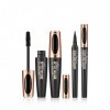 Ensemble de mascara et deye-liner pour cils en fibre de soie 4D, Imperméable longue durée, Extension Mascara Épaississant Al