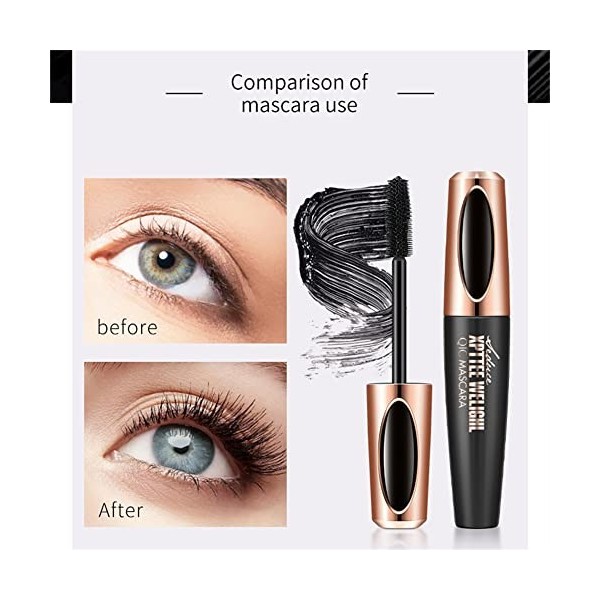 Ensemble de mascara et deye-liner pour cils en fibre de soie 4D, Imperméable longue durée, Extension Mascara Épaississant Al