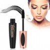 Cils Mascara, 4D Silicone Tête de Brosse Imperméable à leau de Longue Durée Épais Curling Allongement Faux Cils Mascara Maqu