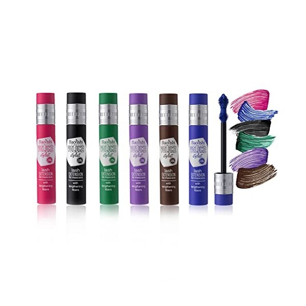 RoseFlower Mascara Coloré, 6 Couleur Mascara Durable Coloré en 4D, Ensemble de mascara de couleur imperméable, anti-taches, m