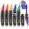 RoseFlower Mascara Coloré, 6 Couleur Mascara Durable Coloré en 4D, Ensemble de mascara de couleur imperméable, anti-taches, m