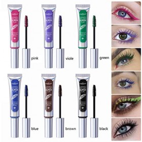 MKNZOME Mascara Waterproof, Mascara Bleu Mascara Effet Faux Cils Extensions de Cils Mangas, Longue Tenue, Sans Bavure, Parfai