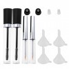 Lot de 2 tubes vides de 8 ml pour mascara, sérum pour sourcils, 2 flacons de 7 ml pour eye-liner avec inserts en caoutchouc e